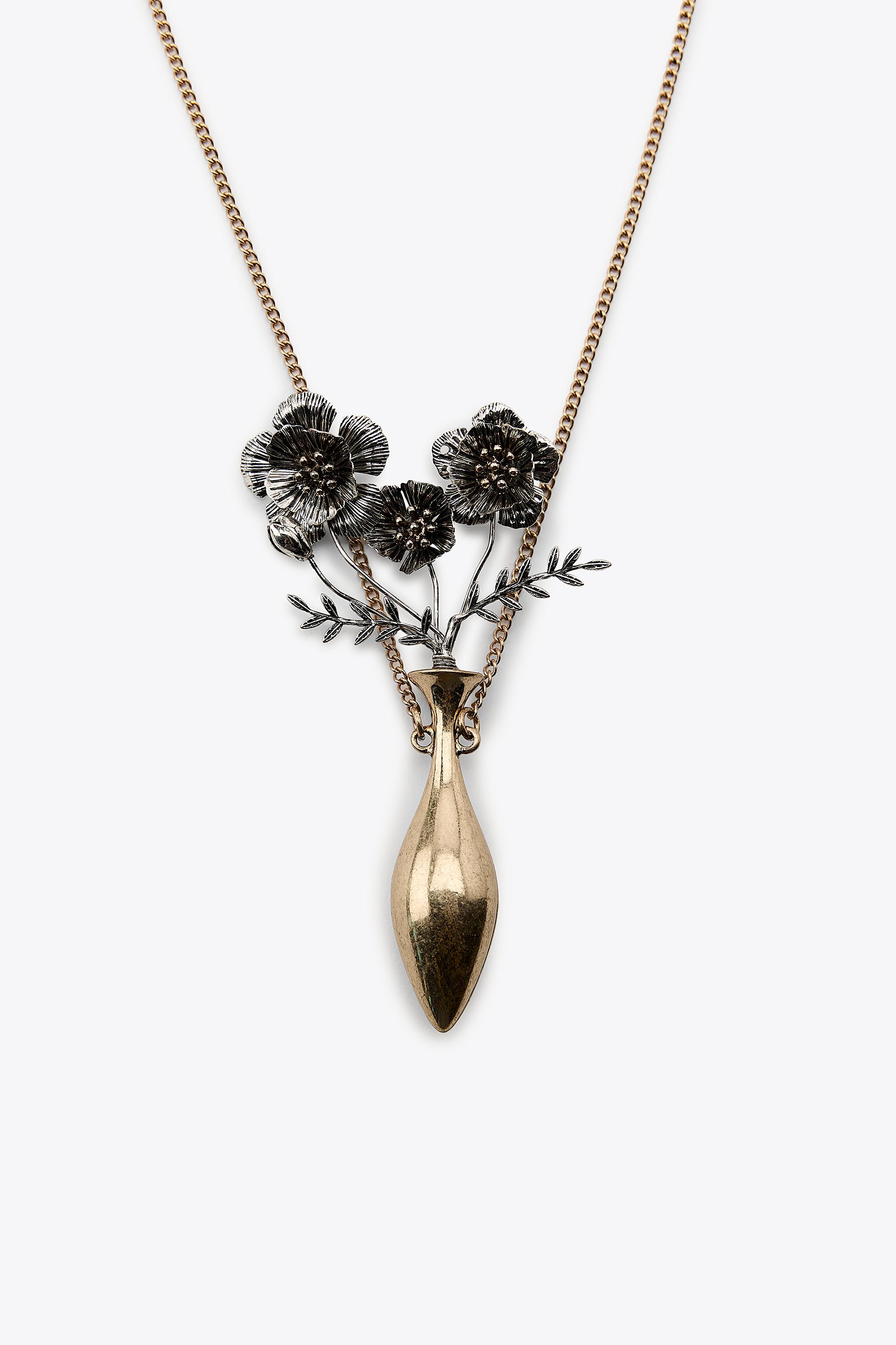 COLLIER MÉTALLIQUE FLEURS